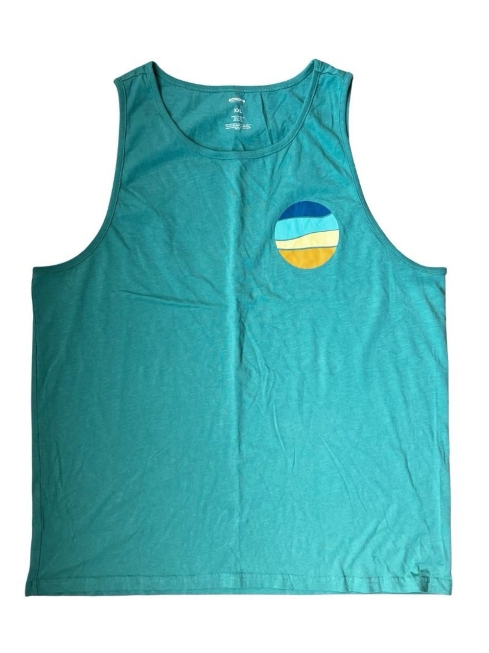 Sonoma Teal Tank with Striped Circle Chest Graphic